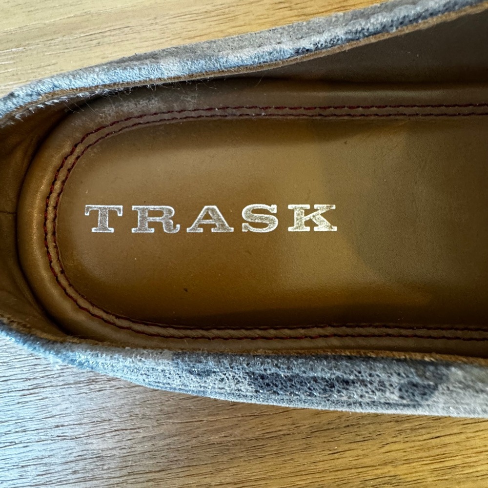 Trask Women 9.5 M Silver Metallic Camo Leather Mules Slip On Loafers Casual - Picture 10 of 12